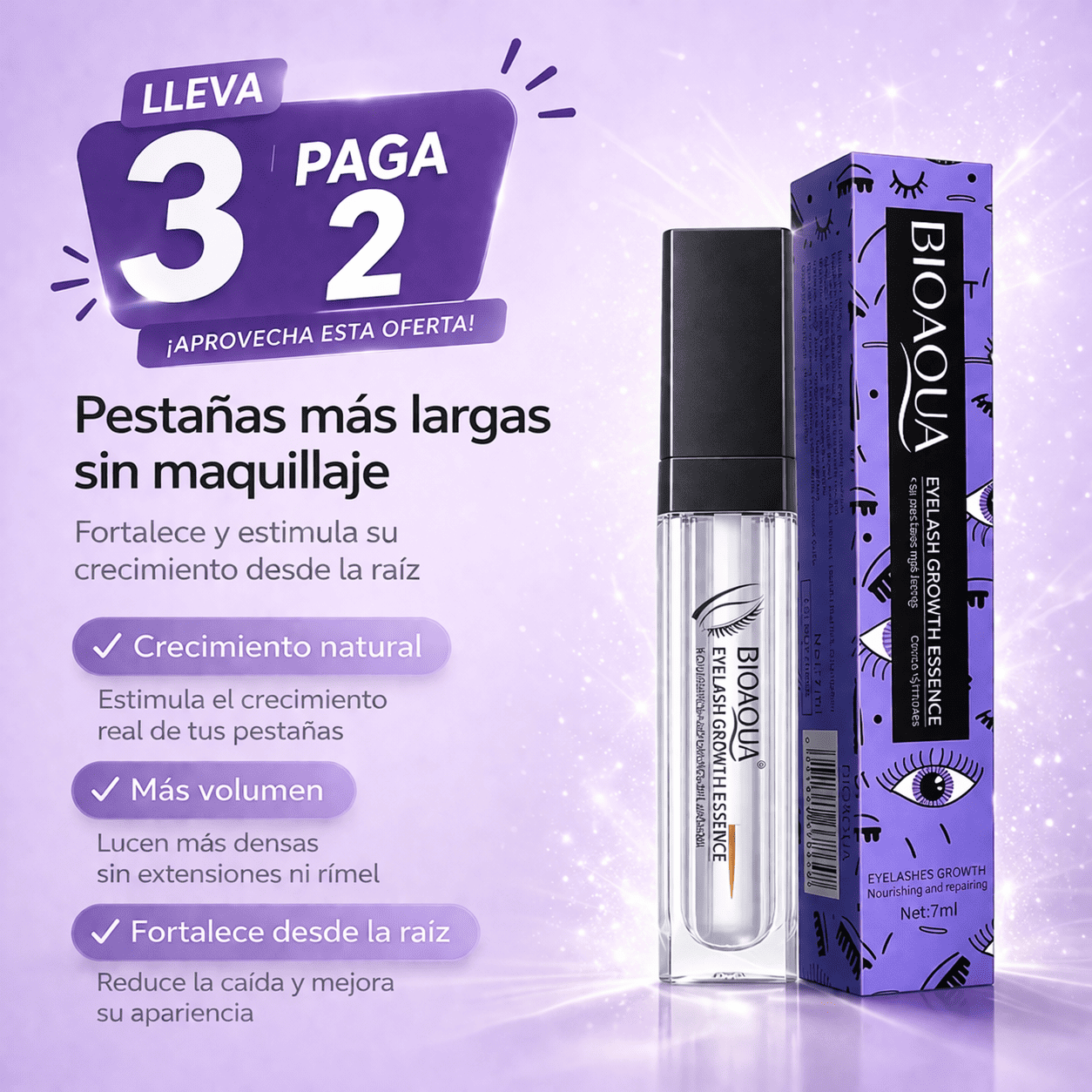 Sérum Alargador BIOAQUA™ Cuidado, Volumen y Belleza