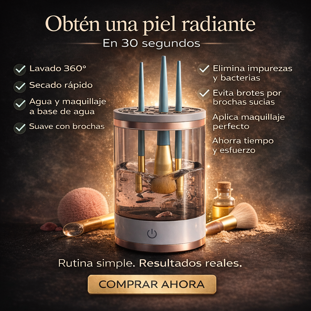 LIMPIADOR DE BROCHAS DE MAQUILLAJE ELÉCTRICO + ENVÍO GRATIS