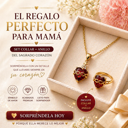 Combo Anillo y Collar del Sagrado Corazón para Mamá