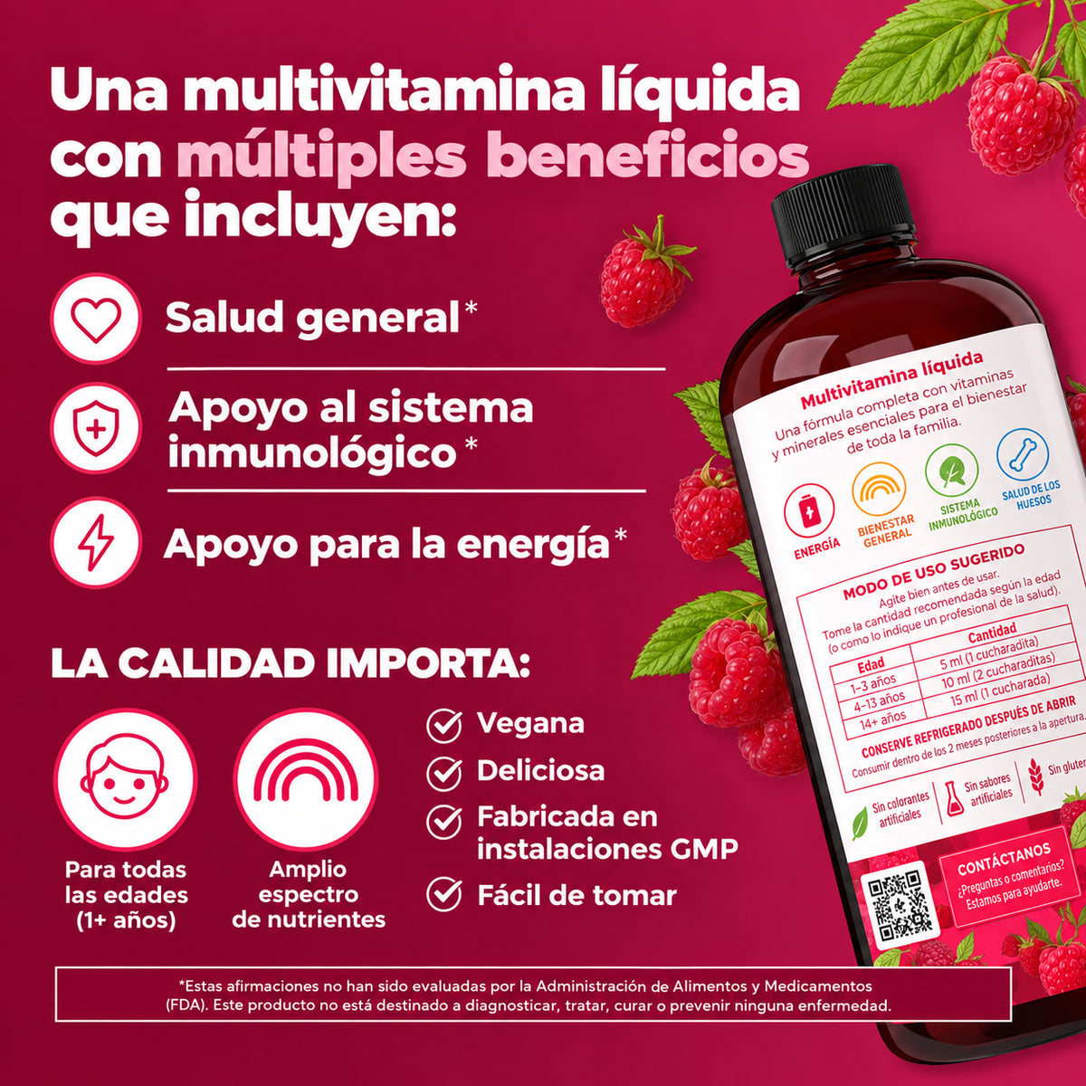 Multivitamínico líquido para toda la familia · 2 frascos