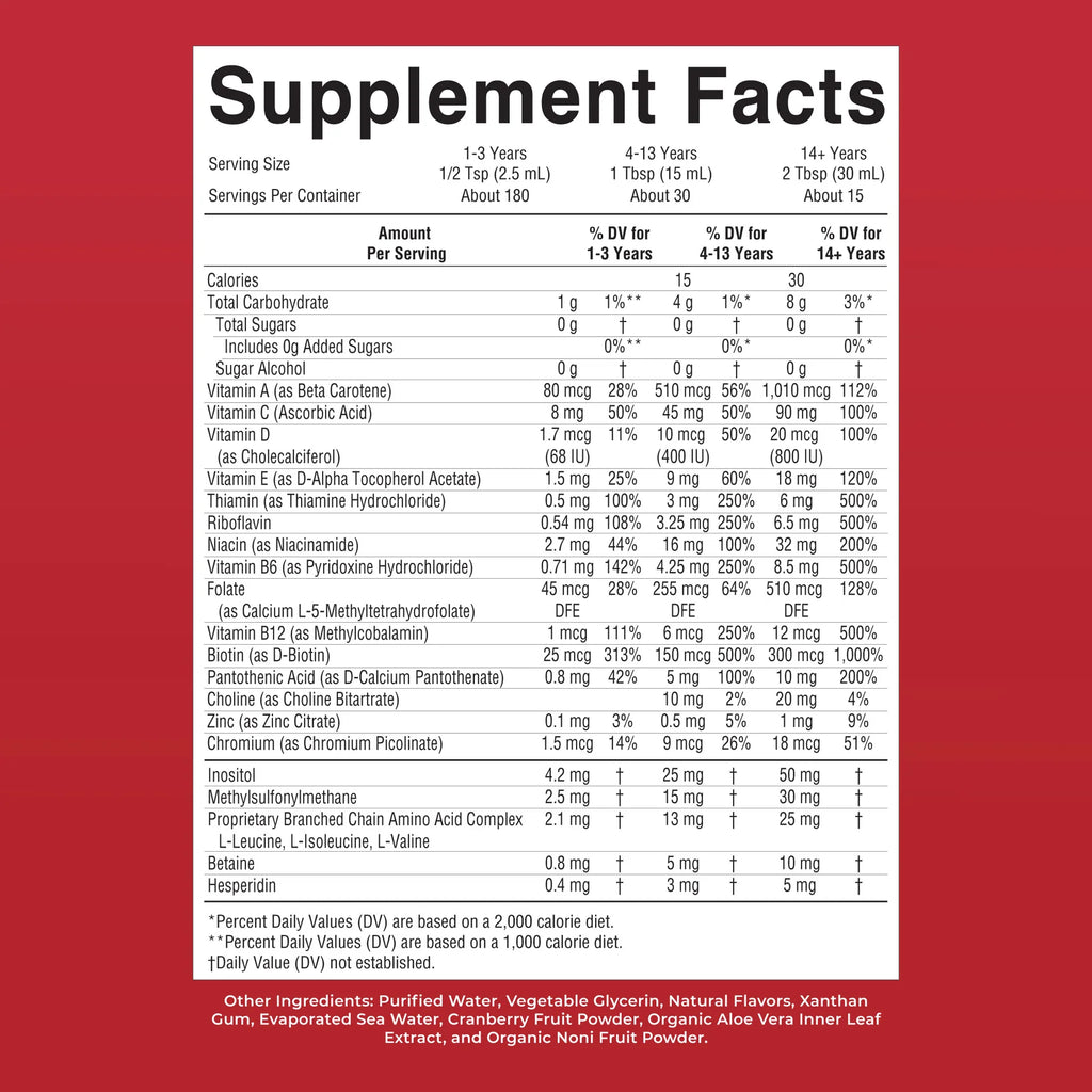 Multivitamínico líquido para toda la familia · 2 frascos